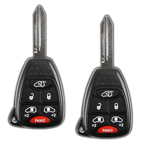 2X KeylessOption Key Fob Replacement for 2004 2005 2006 2007 Dodge Grand Caravan Chrysler Town Country Keyless Entry Remote, 6-Button M3N5WY72XX, Programming Guide Included
