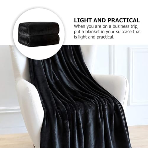 Couverture polaire noire tissu polyester doux thermorégulateur - 4