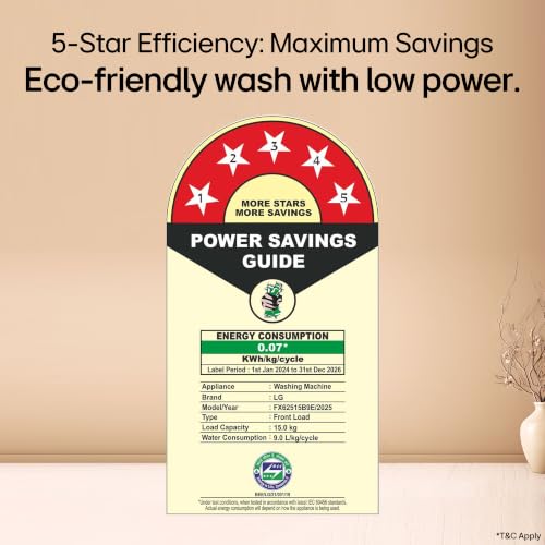 Image of LG 15 Kg, 5 Star, AI Direct Drive Technology, Wi-Fi Enabled, Steam, Fully Automatic Front-Loading Washing Machine (FX62515B9E, Allergy Care, Turbowash 360⁰, 6 Motion DD, 2026 Model, Essence Graphite)