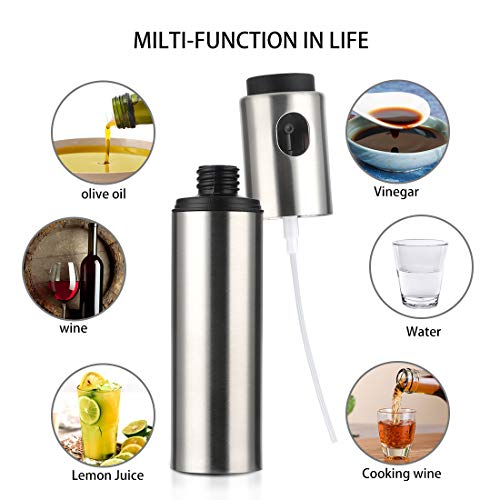 Ruolan Olive Oil Sprayer Mister Oil Sprayer for Cooking Versatile Stainless Steel Oil Bottle for Kitchen BBQ, Grilling and Roasting