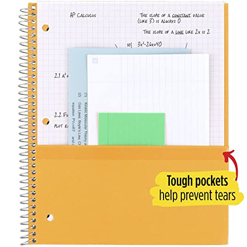 Five Star Spiral Notebook, 1-Subject, Graph Ruled Paper, 11" X 8-1/2", 100 Sheets, Teal Blue (06190Aa4) #TOP3