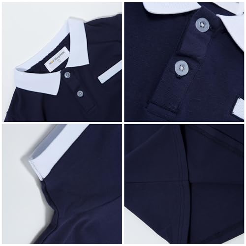 Image of Mud Kingdom Boys Polo Shirt Short Sleeve School Uniform Pique Polo Summer