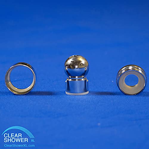 PREMIUM Large Shower Head by Clear Shower XL - Mirror Model, FIRM PRESSURE Square 18 inch (45cm) Adjustable Shower Head, LUXURY Waterfall Full Body Coverage, Easy to Install