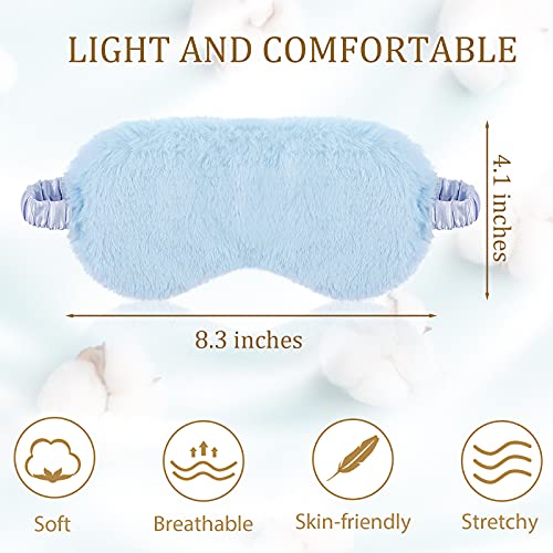 SATINIOR-6-Pieces-Plush-Eye-Mask-Soft-Sleeping-Blindfold-Eye-Cover-Fluffy-and-Furry-Eye-Cover-for-Girls-and-Adult-Eye-Protection-and-Party-Favors