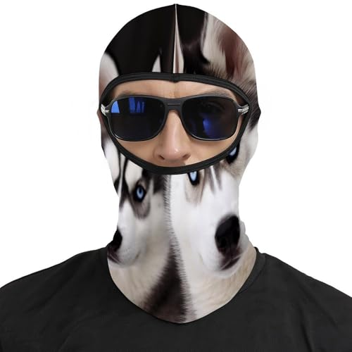 Pasamontaña térmico para hombre y mujer con estampado de perro husky, máscara facial para esquí, motocicleta y clima frío miniatura 3