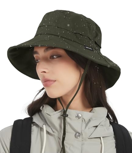Creekstone Regenhut Damen Herren Wasserdicht, Sonnenhut UV Schutz, Floppy Bucket Hat Eimerhut, Outdoor Hut Faltbar für Wandern Fischerhut (DE/NL/SE/PL, Alphanumerisch, Einheitsgröße, Grün)