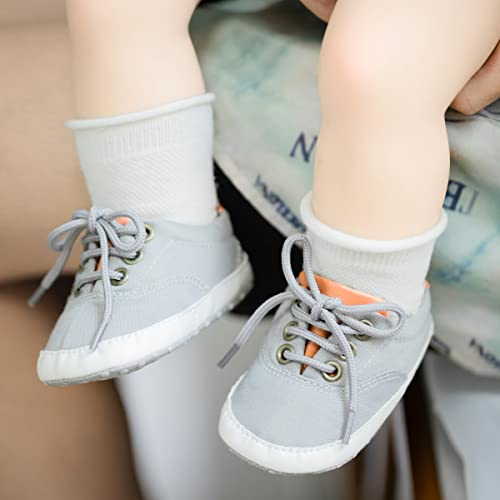 Image of Infant Baby Boys Girls Canvas Sneaker Toddler Slip On Anti Skid Newborn First Walkers Candy Shoes for 0-18 Months