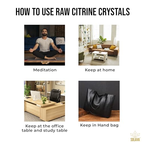 Image of Original Raw Citrine Stone - Natural Certified Raw Citrine Crystal for Attracting Success, Abundance, Prosperity, Wealth, Creativity, Mental Clarity, and Solar Plexus Chakra Healing