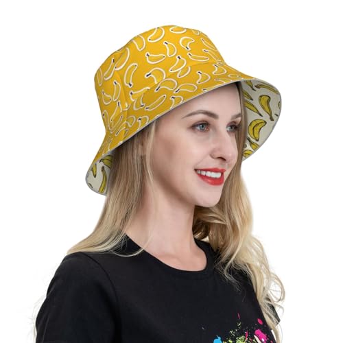 Image of Bucket Hat Double-Side-Wear Reversible Sun Hat Beach Travel Hiking for Women Men