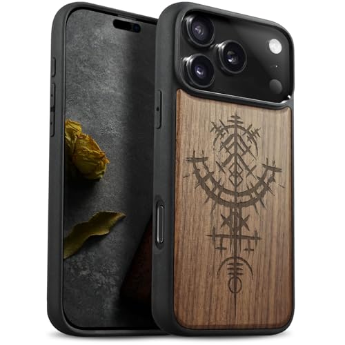 Coque bois iPhone 17 Pro Magsafe luxe et protection antichoc en noyer véritable Carveit