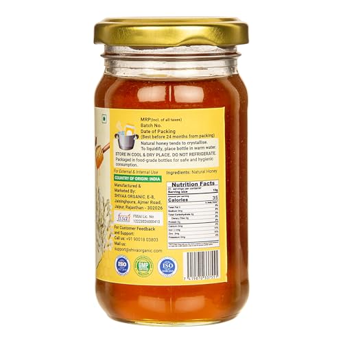 Image of Shiva Organic Raw Acacia Honey 250g | 100% Pure NMR Tested | Raw and Unprocessed