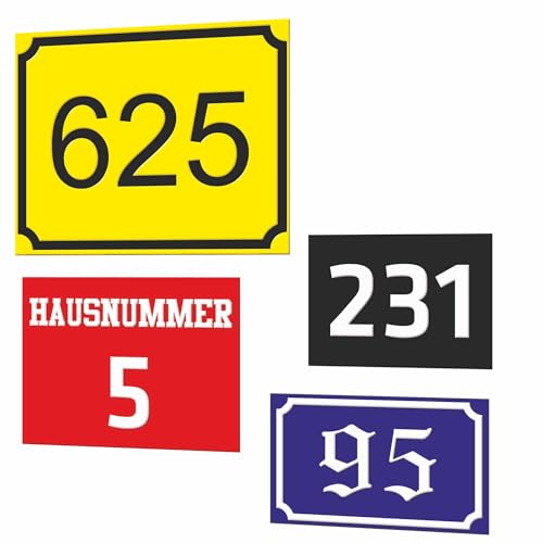 Indigos UG - 250x200 mm Hausnummerschild aus Aluverbundplatte - Schilder selbst gestalten mit Wunschtext - Straßenschild für Tür, Zaun, Wand oder Hausfassade - wetterfest und individuell Indigos UG - 250x200 mm Hausnummerschild aus Aluverbundplatte - Schilder selbst gestalten mit Wunschtext - Straßenschild für Tür, Zaun, Wand oder Hausfassade - wetterfest und individuell