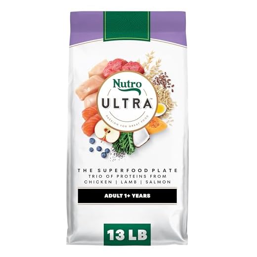 Nutro Ultra Dry Dog Food for Adult Dogs with a Trio of Proteins from Chicken, Lamb and Salmon, 13 lb. Bag