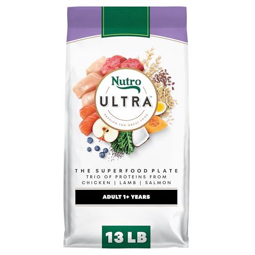 Nutro Ultra Dry Dog Food for Adult Dogs with a Trio of Proteins from Chicken, Lamb and Salmon, 13 lb. Bag