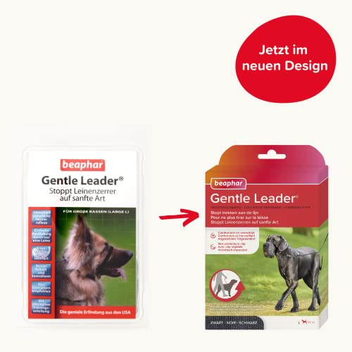 Gentle Leader® für Hunde | Erziehnungshilfe für Leinenzerrer | Besser führen & kontrollieren | Trainings-Halsband für Hunde | Farbe: Schwarz | Größe L