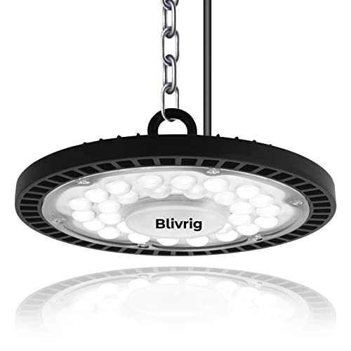 Naves Industriales LED UFO 300W, Blivrig 30000LM Campana LED Industrial, 6500K Lámpara Alta Bahía, Iluminación Impermeable IP65, para Fábricas, Aeropuerto, Patio, Restaurante