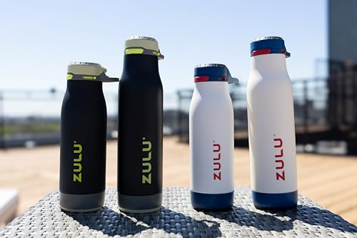 Image of ZULU Ace 24oz Stainless Steel Water Bottle with Chug Spout and Removable Base | Vacuum Insulated Reusable Bottle with Leak Proof Lid for School, Gym, and Travel, Bike Cage Compatible, Gift Ready, Army