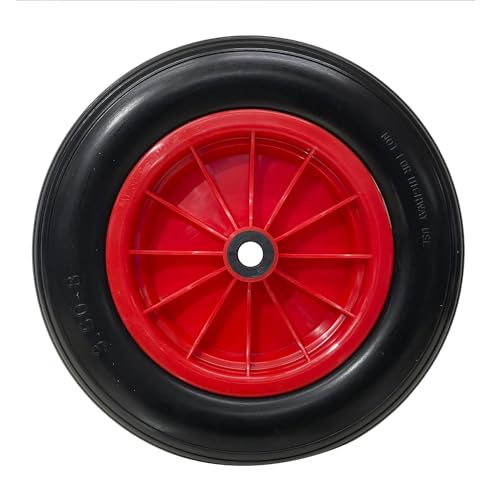 WOLFPACK LINEA PROFESIONAL Rueda Carretilla Invernadero Poliuretano Impinchable Llanta Plástico, Ø 360 mm. Eje Ø 20 mm.