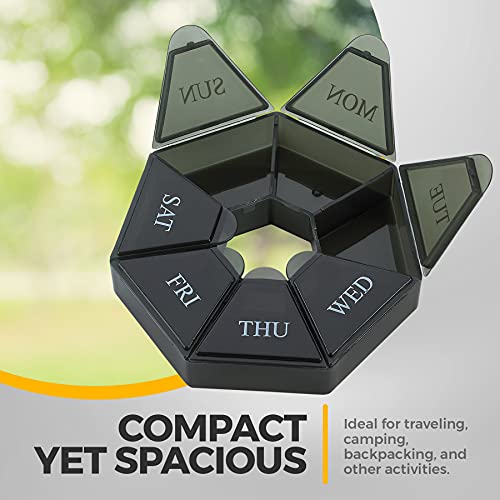 Weekly Pill Organizer 2 Pack 7 Day Pill Container Compact Portable Arthritis Travel Case Daily Compartment Pill Box For Supplements Medicines Vitamins