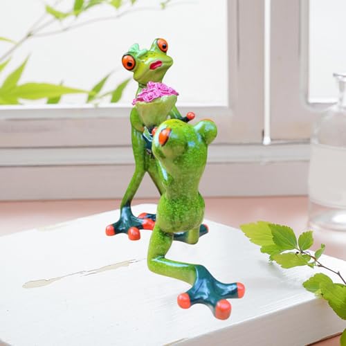 Statuettes de grenouille de bureau en résine aux finitions soignées - 6
