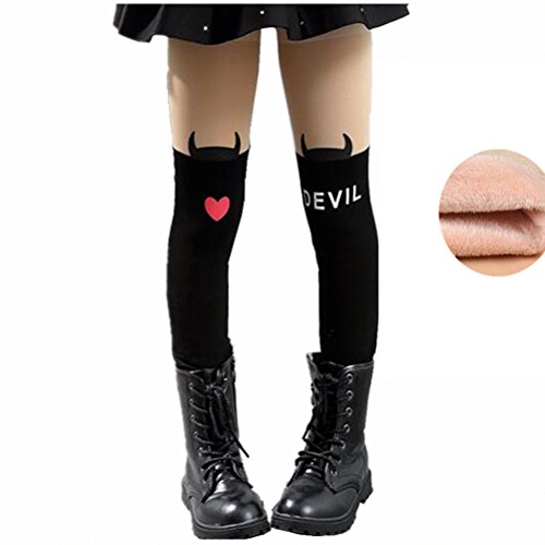 Chirldren Winter Fleece Lined Pantyhose For Girls Stretch Leg Warmers Leggings ThigtThigh High Stockings