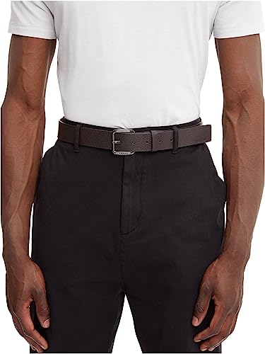 Calvin Klein Herren Gürtel Concise 3,5 cm Ledergürtel, Braun (Dark Brown Pebble), 90 – Ansicht 2