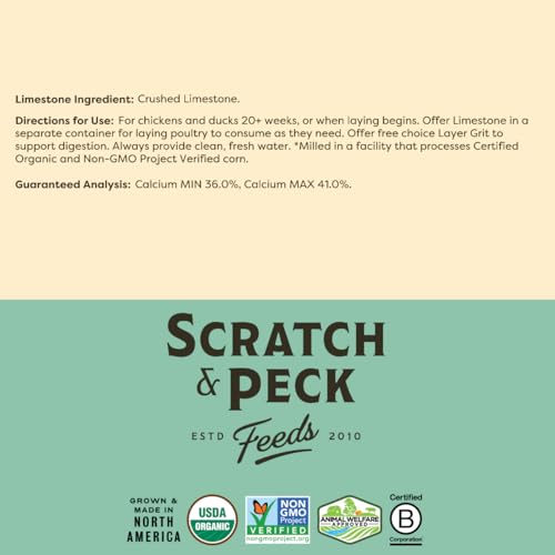 Scratch And Peck Feeds 9320-08 You Are What Your Animals Eat Cluckin' Good Limestone - All-Natural Calcium Supplement For Increase Eggshell Strength Laying Chickens thumb #5