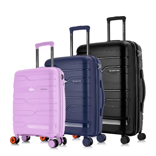 Image of Nasher Miles Paris Hard-Sided Polypropylene Luggage Set of 3 | 55cm, 65cm & 75cm | 8 Wheels Double Spinner Small, Medium & Large Trolley Bag for Travel | Suitcase (Multicolor)