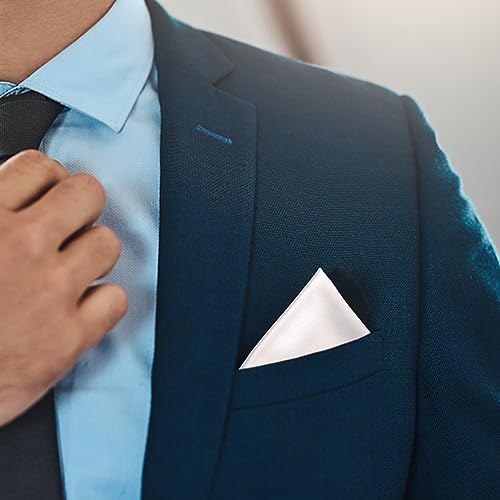 Daisysilk 19-SQUARE-WHITE Silk Pocket Squares For Men Silk White Hankerchief Mulberry Lvory Silk Pocket Square thumb #5