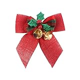 Paquete de 12 lazos de Navidad, arco blanco con purpurina, decoración de árbol de Navidad, arco de Navidad, lazos de decoración de arcos, kit de tiras de decoración, guirnaldas, decoración de nieve