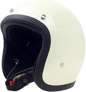 GJH Open Face Motorcycle Helmet Jet Cafe Recer 500TX Style Unisex Helmet 3/4 Chopper Bobber Helmet Japan Technology Handmade 3 Quarter Motorcycle Helmet Dot Approved(Black/White-M L XL XXL)