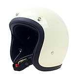 GJH Open Face Motorcycle Helmet Jet Cafe Recer 500TX Style Unisex Helmet 3/4 Chopper Bobber Helmet Japan Technology Handmade 3 Quarter Motorcycle Helmet Dot Approved(White-XXL)