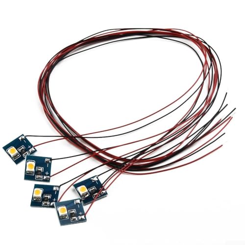 5PCS 12V LED Lights for Model Railway Building Interior Lighting OO HO Scale(Warm Light)