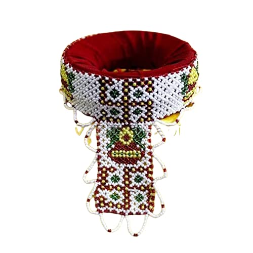 Vedic Vaani Beautiful Moti Decorated Kalasha Stand Indoni 2.5 x 4.2 Inch (1 Pcs) Multicolour-image-40