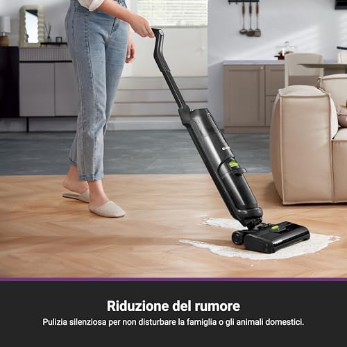 Eureka NEW400 Aspirapolvere e Lavapavimenti Intelligente, Spazzola Autopulizia,Aspirapolvere Lavapavimenti Senza Fili, Scopa Elettrica Design Leggero e Senza Fili per Pavimenti in Piastrelle e Legno - Immagine 5