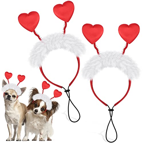 2 piezas diadema de corazón para perro talla M y L