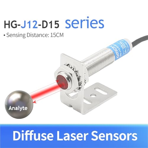 Sensor láser de luz M12 difuso con rango de detección ajustable de 20 a 150 mm PNP 3