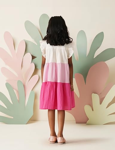 Image of Amazon Brand - Symbol Kids Knee Length Tiered A-Line Dress