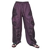 Siamrose Yoga Harem Pants Men Women Casual Baggy Lounge Trousers 2 Big Pockets Purple