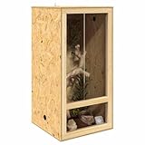 Poids: 20,7 kg Terrarium en Bois, Terrarium Boîte d\'alimentation pour Reptiles Amphibiens Marron 50 x 50 x 100 cm OSB
