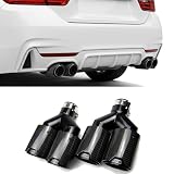 NINTE Exhaust Tip Universal For BMW F22 F23 F30 F31 F32 F33 F36 Universal Pipes Tail Pipe Tip Carbon Fiber Style 2.55' Inlet 2PCS