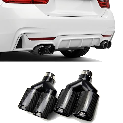 NINTE Exhaust Tip Universal For BMW F22 F23 F30 F31 F32 F33 F36 Universal Pipes Tail Pipe Tip Carbon Fiber Style 2.55" Inlet 2PCS