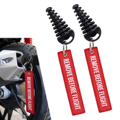 2 PSC Muffler Exhaust Wash Plug, 0.6"-1.5" Dirt Bike Exhaust Plug, Rubber Exhaust Silencer Wash Plug with Streamer, Fit most 2 Stroke Motorcycle Bikes Exhaust Mufflers
