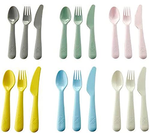 IKEA ShopYourHome Kalas Plastic Cutlery Set 18-Piece (Multicolour)