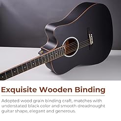 Vangoa 4/4 Guitare Électro-acoustique 41 pouces 4 Bandes EQ Pan Coupé Guitare Électrique Acoustique Adulte Pleine Taille avec Kits pour Débutants, Noir - Les Beatles, Paul McCartney, John Lennon, RIngo Starr, George Harrison Vangoa 4/4 Guitare Électro-acoustique 41 pouces 4 Bandes EQ Pan Coupé Guitare Électrique Acoustique Adulte Pleine Taille avec Kits pour Débutants, Noir – Image 2