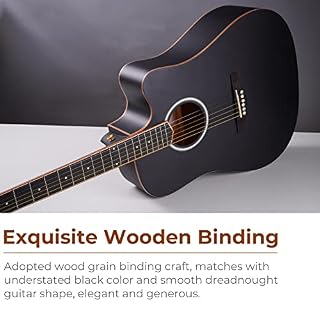 Vangoa 4/4 Guitare Électro-acoustique 41 pouces 4 Bandes EQ Pan Coupé Guitare Électrique Acoustique Adulte Pleine Taille avec Kits pour Débutants, Noir - Les Beatles, Paul McCartney, John Lennon, RIngo Starr, George Harrison Vangoa 4/4 Guitare Électro-acoustique 41 pouces 4 Bandes EQ Pan Coupé Guitare Électrique Acoustique Adulte Pleine Taille avec Kits pour Débutants, Noir – Image 2