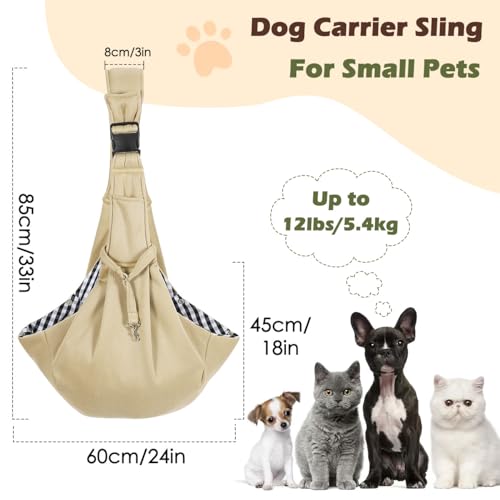 Pawaboo Hundetragetasche Welpen, Transporttasche für Klein Hund Katze, Khaki