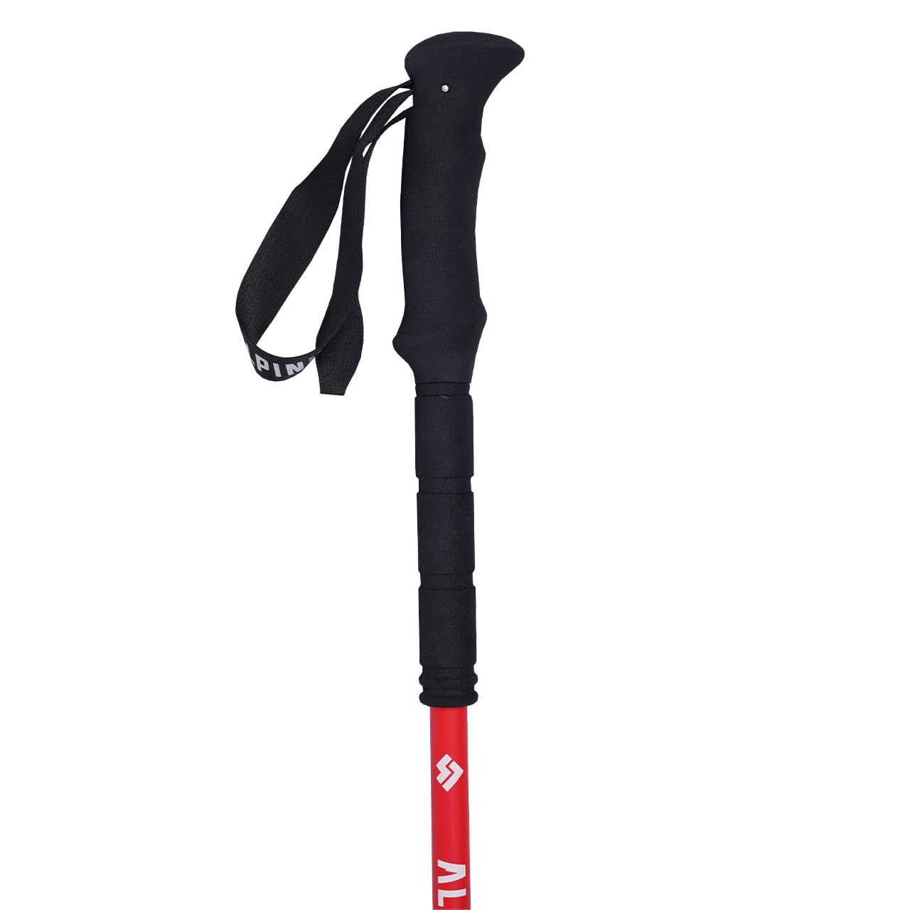Alpinus - Wanderstöcke Faltbar Dhaulagiri NX11312, Walking Stöcke mit Klemmverstellung, Gehstock Maximale Länge: 62–135 cm, Trekkingstöcke mit Zubehör Inklusive, Wanderstock - Rot