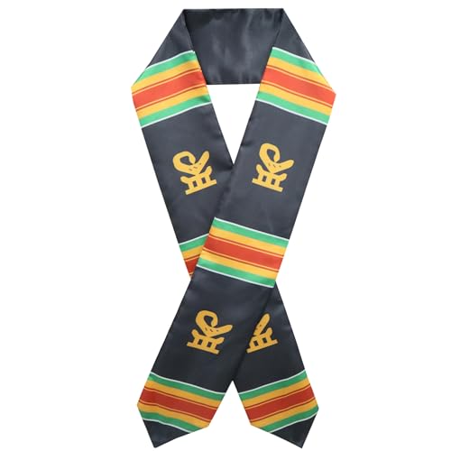 Black Grads Scarf West Africa American Sankofa Bird Black Graduation Stole Scarf3