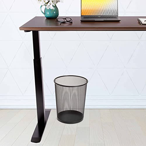 Seville-Classics-Small-Cylinder-Trash-Can-for-Home-or-Office-6-Gallon-Mesh-Round-Bins-Lightweight-Steel-Wastebasket-Set-for-Garbage-or-Recycle-2-Pack-Black